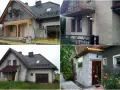 Budowa dobudowy wiatrołapu w domu jednorodzinnym. Widać rusztowania i prace budowlane.