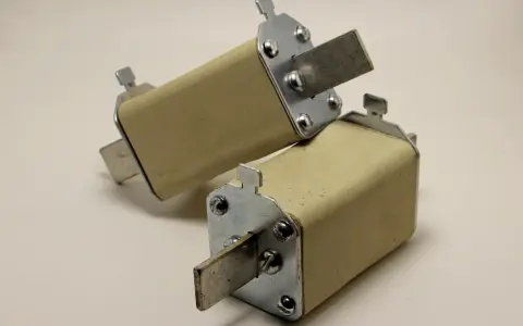 Dwa bezpieczniki ceramiczne z metalowymi blaszkami. Zastanawiasz się, jaki bezpiecznik do gniazdek? Te mogą być odpowiedzią.