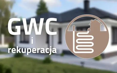 GWC i rekuperacja – nowoczesne rozwiązania dla domu. Schemat przedstawia gruntowy wymiennik ciepła (GWC) i system wentylacji z odzyskiem ciepła.