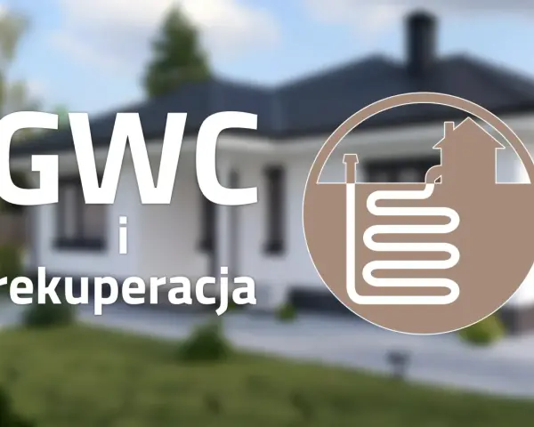 GWC i rekuperacja – nowoczesne rozwiązania dla domu. Schemat przedstawia gruntowy wymiennik ciepła (GWC) i system wentylacji z odzyskiem ciepła.